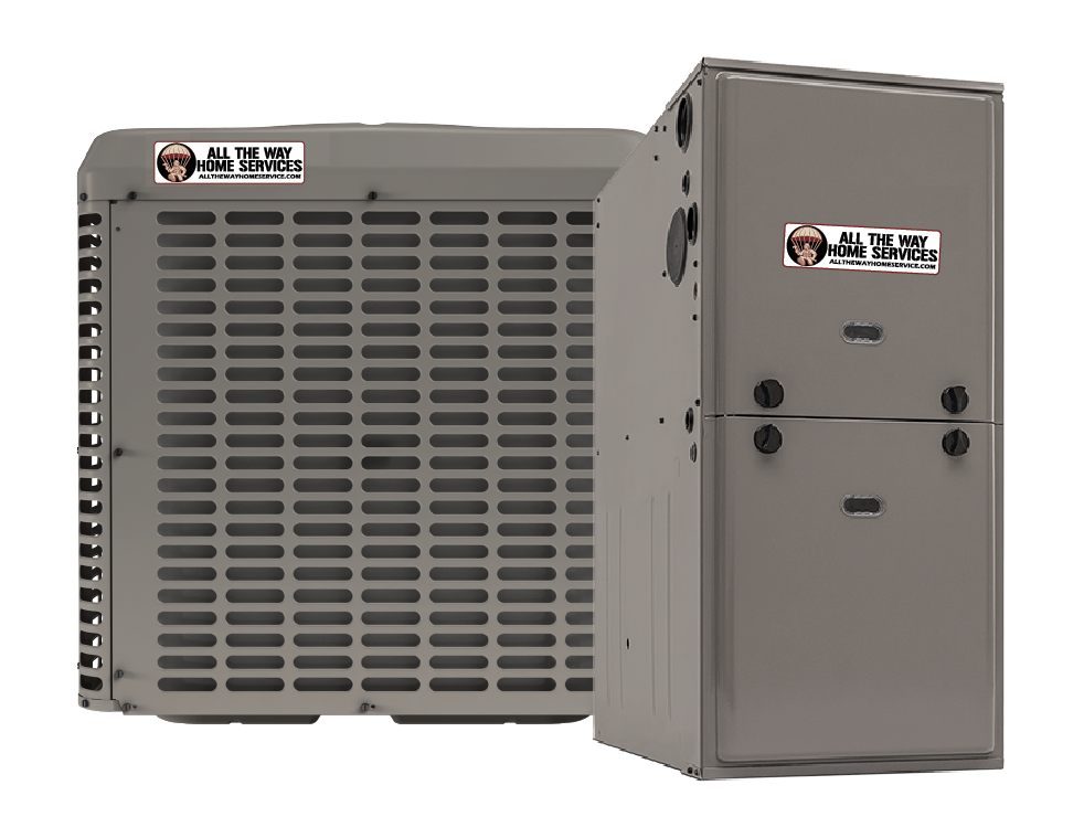 High-efficiency furnace and air conditioner installed by All The Way Home Services in Green Bay, Wisconsin